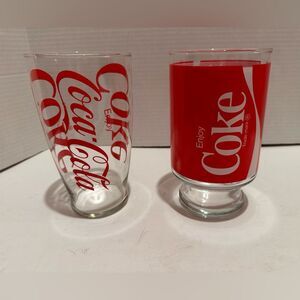 COCA COLA COKE 28- 32 Oz Large Glasses Vintage Nostalgic